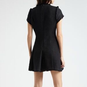 Zara Black Textured Tweed Mini Dress